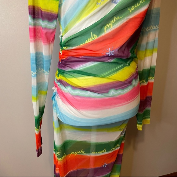 SIEDRES Hera Watercolor Striped Sheer Maxi Dress - Picture 6 of 9